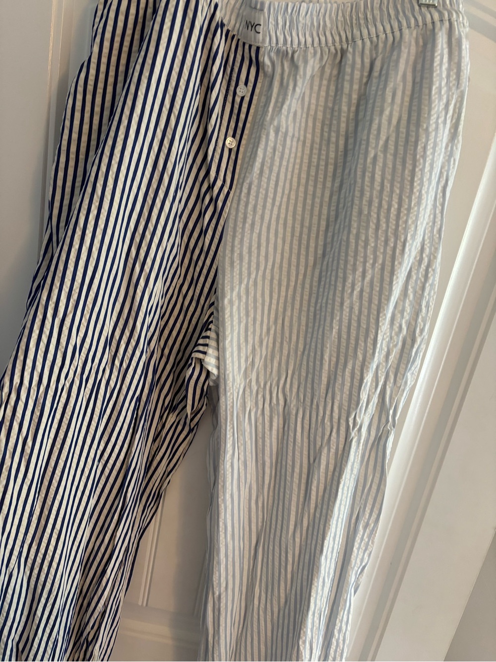 Sincerly Jules Striped Wide-Leg Pants in Navy & White